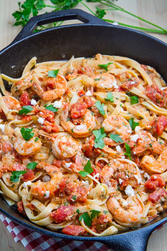 Shrimp Linguine in Tomato and Feta Sauce | Share the Pasta