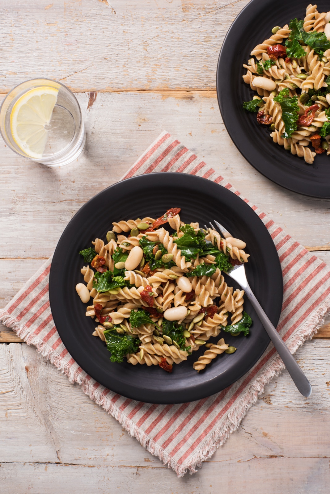 Vegan Kale and Whole Wheat Rotini Pasta Share the Pasta
