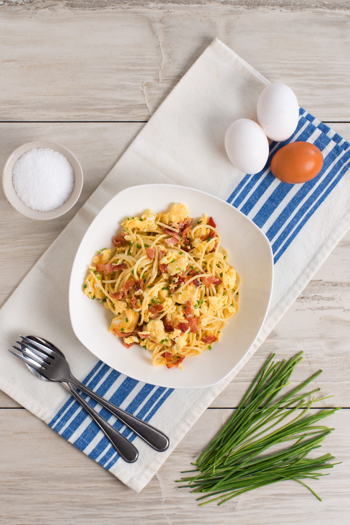 Bacon and Egg Breakfast Pasta | Share the Pasta