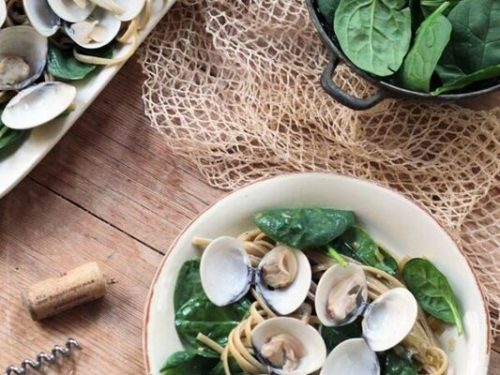 Linguine with Clams and Baby Spinach