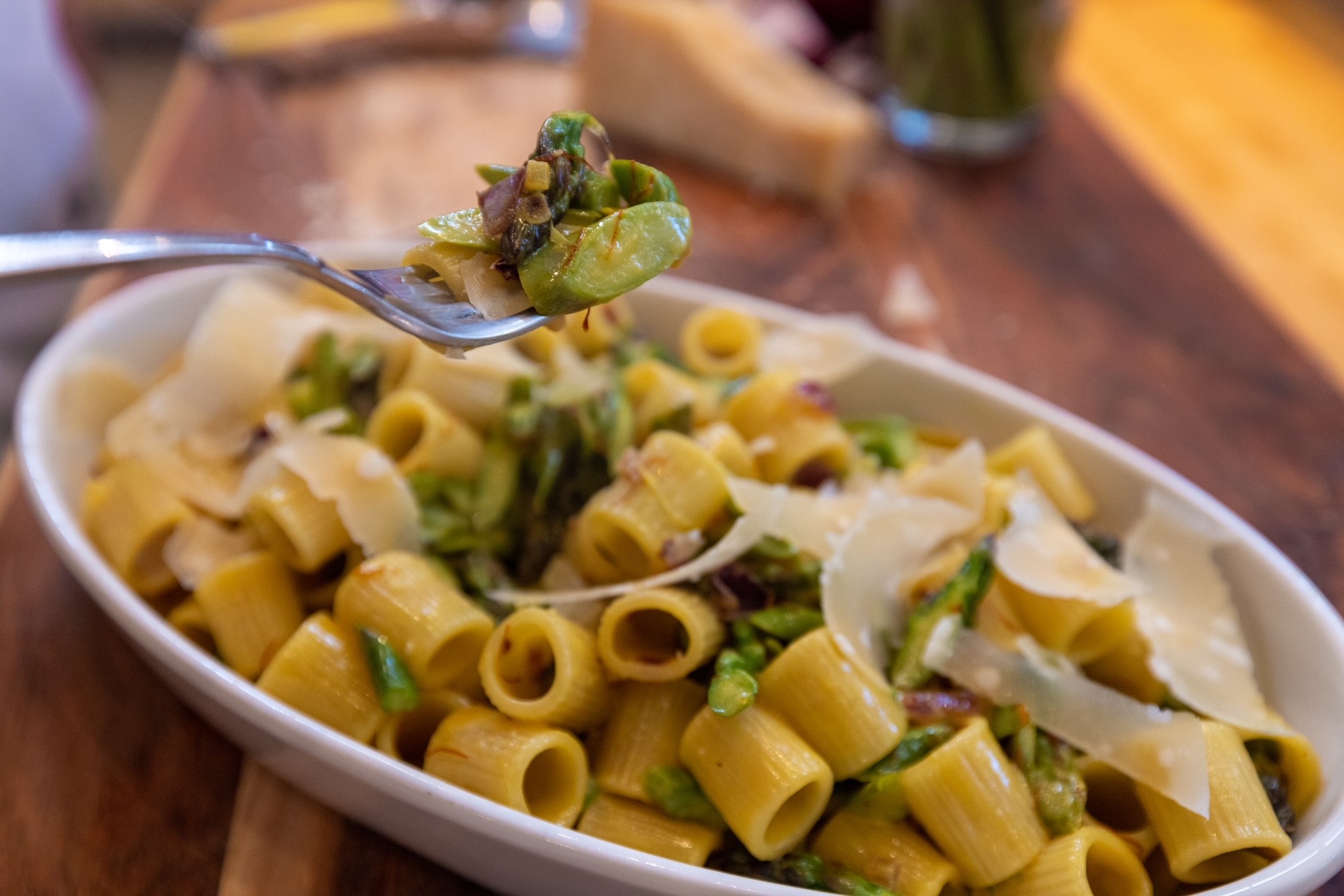 Mezze Maniche with Asparagus | Share the Pasta